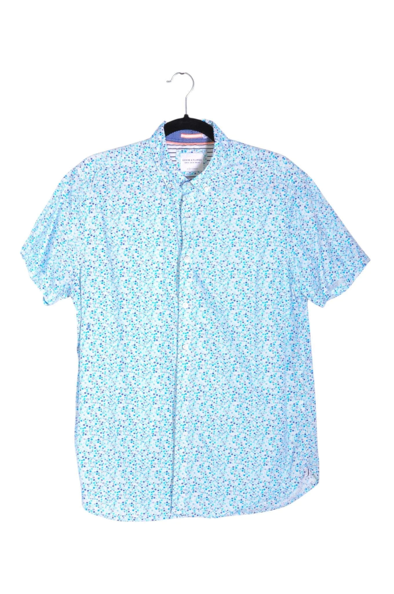 DENIM & FLOWER Men Button Down Tops Regular fit in Blue - M