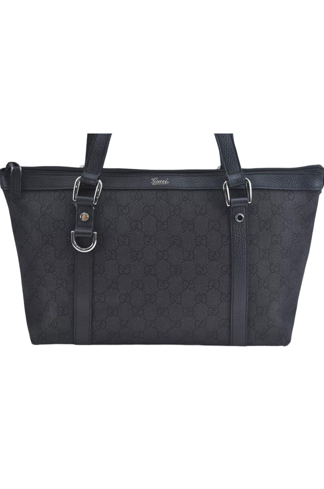 GUCCI Abbey Shoulder Tote Bag GG Canvas Leather 268640 Black L0797 - Image 2