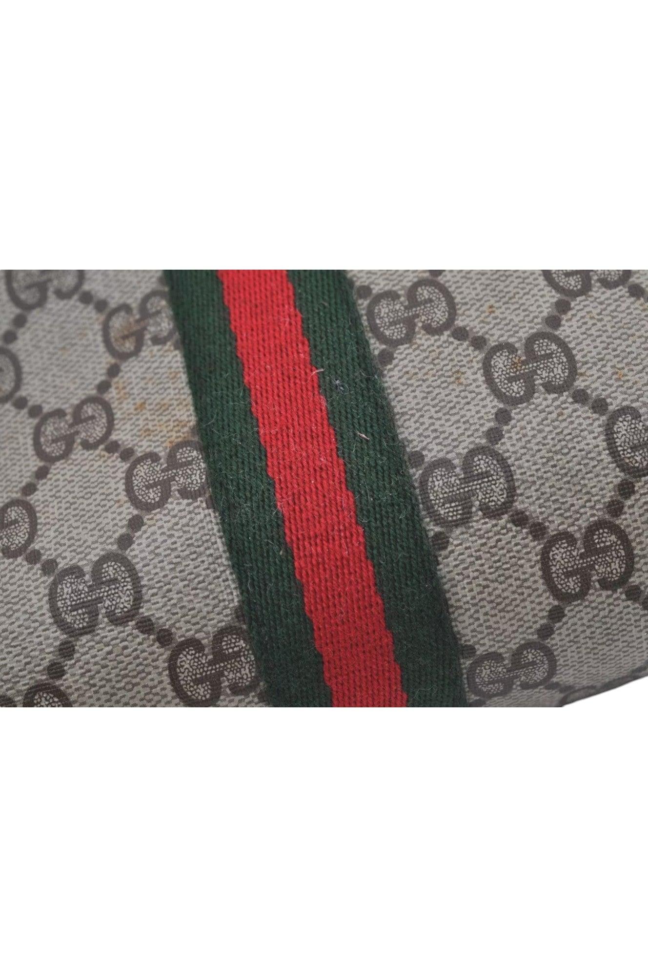 GUCCI Web Sherry Line Clutch Hand Bag Purse GG PVC Leather Brown 8044K - Image 13