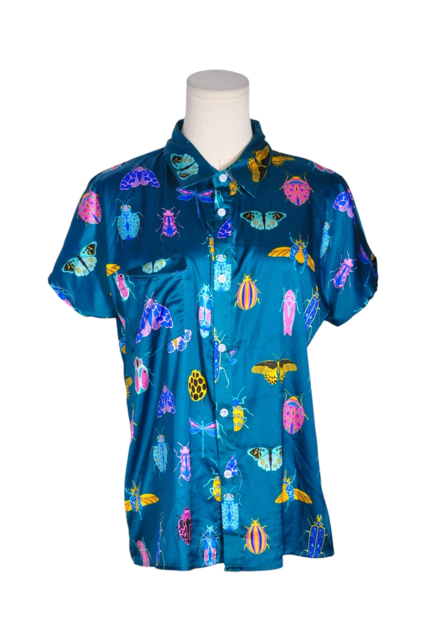 HEMLOYA Women Button Down Tops Regular fit in Blue - L