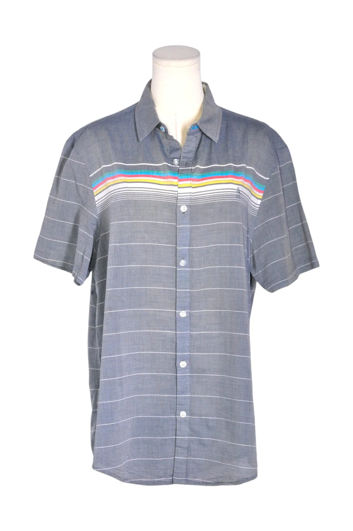 PENGUIN Men Button Down Tops Regular fit in Gray - L