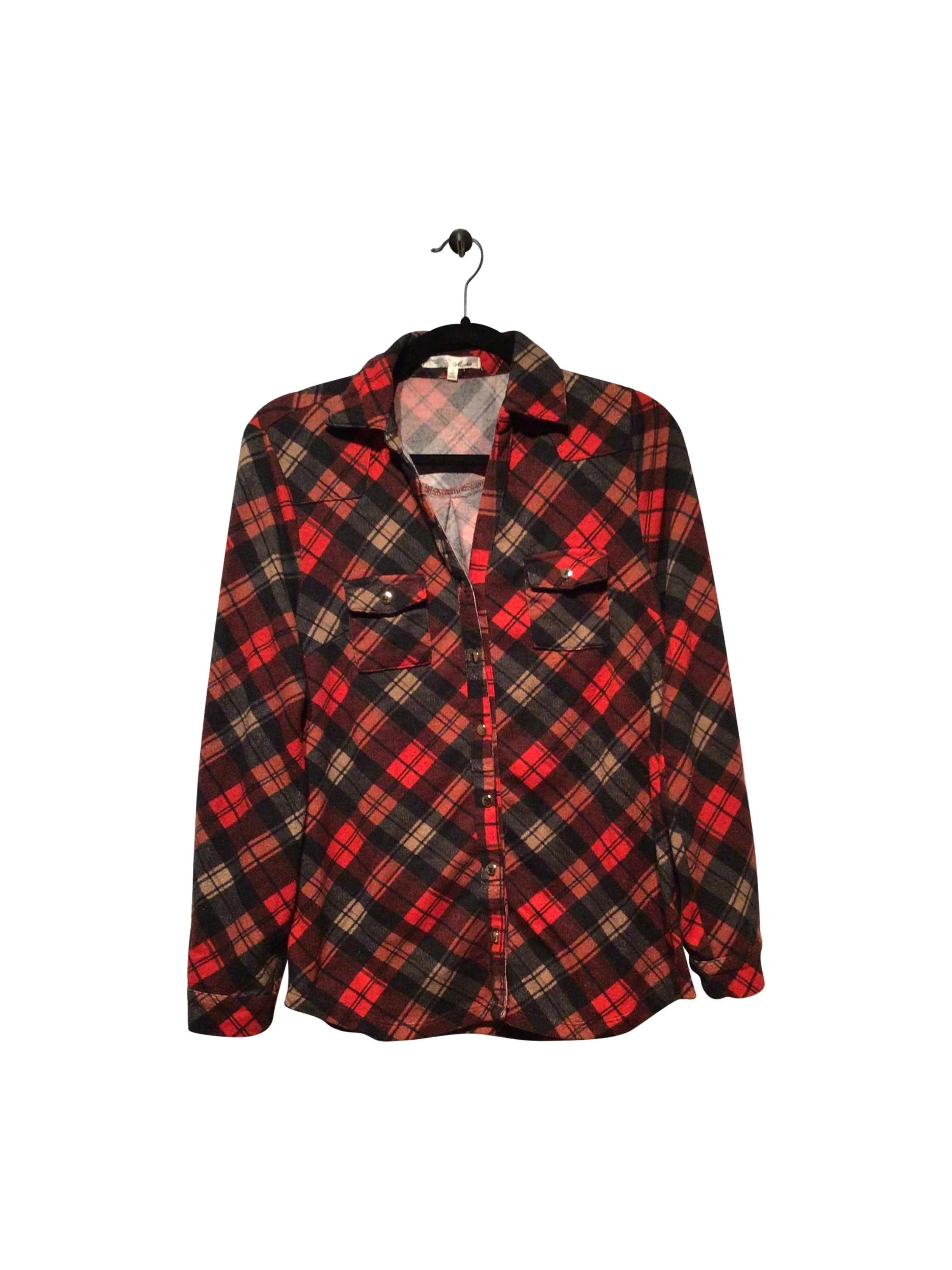 MISHA Regular fit Button-down Top in Red - S
